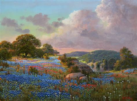 Flower painting, art, cloud, painting, flower, field, HD wallpaper | Peakpx