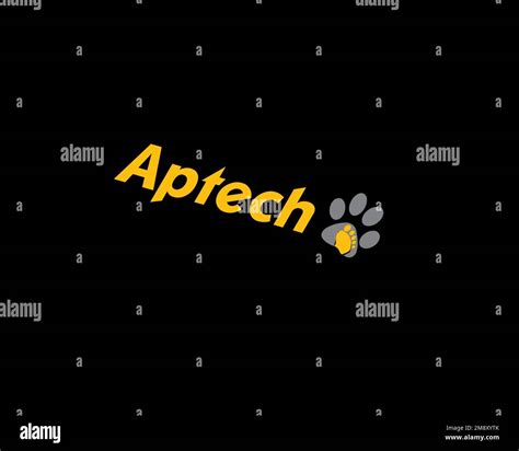 Aptech, rotated logo, black background B Stock Photo - Alamy