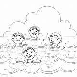 Swimming coloring page – Coloring Corner sketch template