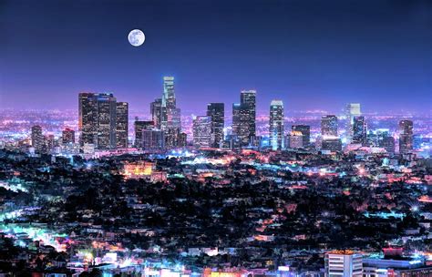 Los Angeles Skyline at Night Painting by Christopher Arndt - Fine Art ...