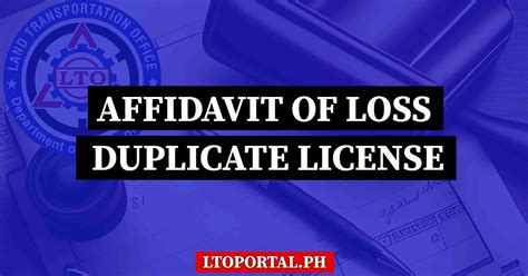 Affidavit of Loss Driver’s License Sample - LTO Portal PH