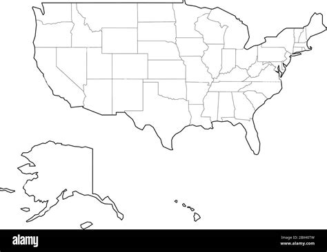 Usa Map Outline Black