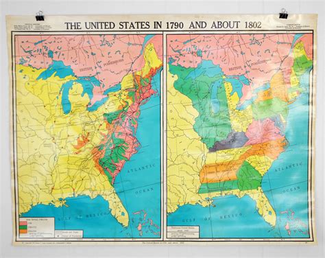 Vintage United States History Classroom Wall Map by HoofAndAntler