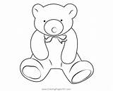 Sitting Soft Teddy Bear Coloring Page For Kids  Free sketch template