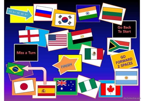 Countries/Flags Game Board: English ESL powerpoints