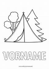 Malvorlage Nr2436  Einfache Ausmalbilder Camping Zelt sketch template