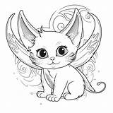 Cats With Wings Coloring Pages  Home sketch template