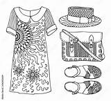 Hand Drawn Clothes Set Fashion tips Sketch For Anti Stress Adult  sketch template