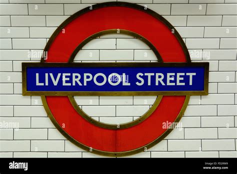 Liverpool Street Station underground sign, London, England Stock Photo ...