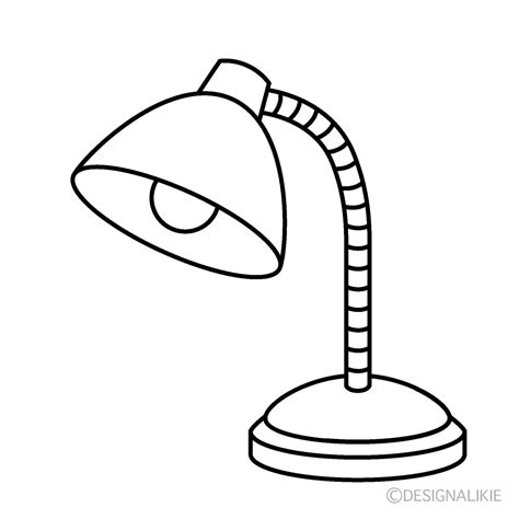 Desk Lamp Black and White Free PNG Image｜Illustoon