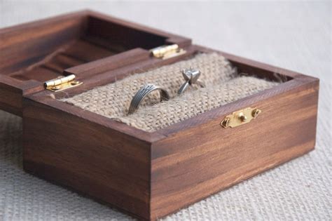 Personalized Rustic Ring Bearer Box Stained - Etsy