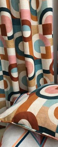 Puzzle tissu ameublement lavable style années 70 Bauhaus design ...