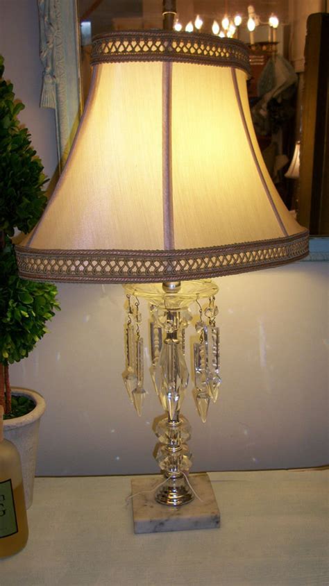 Vintage Crystal Table Lamp | Etsy