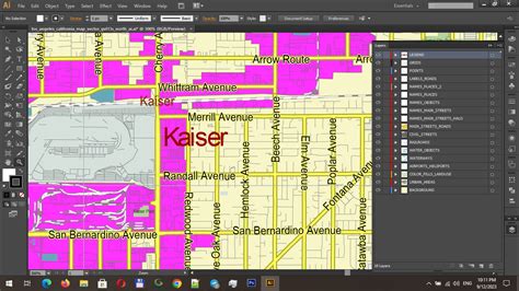 Los Angeles North Part area California US Vector Map exact detailed All Roads Cities Towns map ...