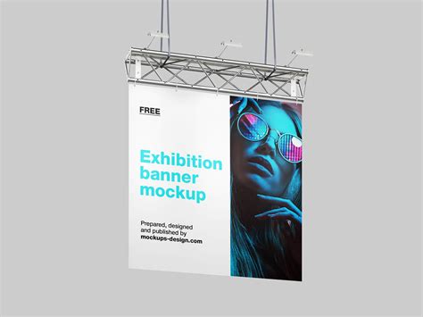 2 Free Hanging Exhibition Banner Mockup PSD Set - PsFiles