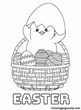 Easter Coloring Chicks Pages Kids Little Print Two Cute Colouring Chick  sketch template
