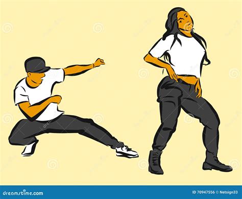 Hip Hop Choreography Vector Illustration | CartoonDealer.com #70947556