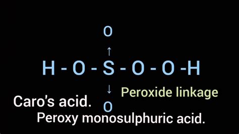 Oxidation number/state of S in H2SO5 /peroxy monosulphuric acid/Caro's acid ,peroxide linkage ...