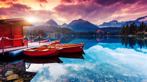 Res: 3840x2160, lake boat beautiful scenery 4k ultra hd wallpaper | Sunrise lake, Lake, Europe ...