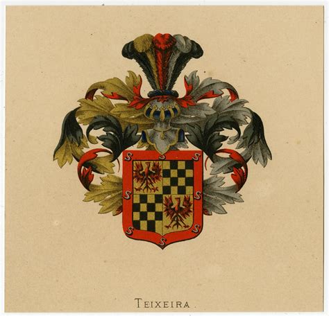 Antique Print-HERALDRY-COAT OF ARMS-TEIXEIRA-Wenning-Rietstap-1883: Art ...