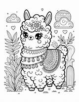 Free Llama Coloring Pages For Kids sketch template