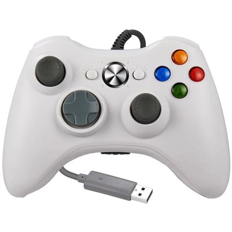 LUXMO Wired Game USB Controller Gamepad Joystick for Xbox 360 &PC(White ...