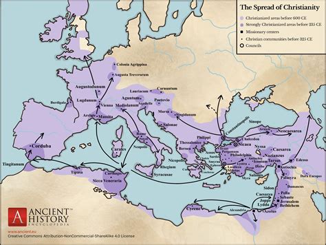 Expansión del cristianismo en Europa (325 – 600) - Mapas Milhaud