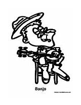 Banjo Coloring Page Pages sketch template
