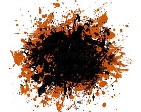 Background Paint Splatter Orange Black Splash Frame - Etsy