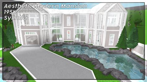 Aesthetic Modern Mansion 195k - Bloxburg Speedbuild - YouTube