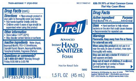 Purell Advanced Hand Sanitizer - Hand Sanitizer In Bulk