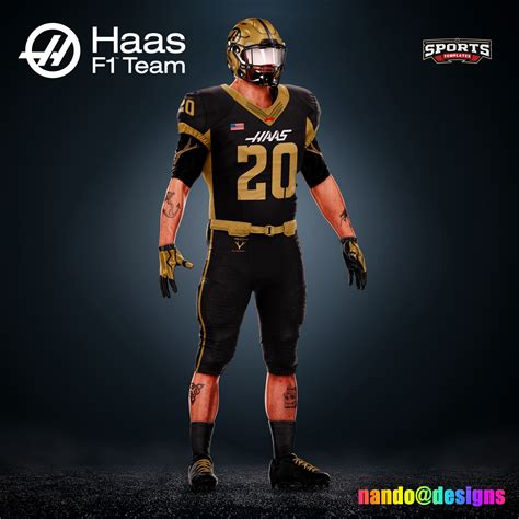 Team Haas F1 concept NFL uniform. | Nfl uniforms, Sports templates ...