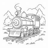 Premium Vector  Steam Locomotive Coloring Book For Children sketch template