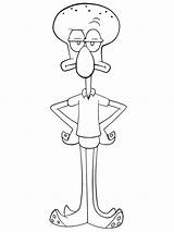 Squidward Printable Coloring Pages sketch template