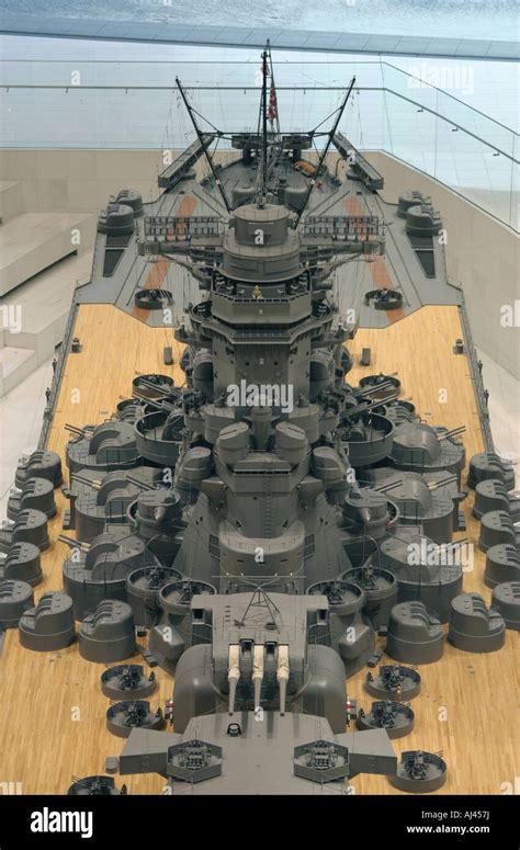 1/10 scale model of Yamato battleship at Yamato Museum Kure City Hiroshima Japan Stock Photo - Alamy