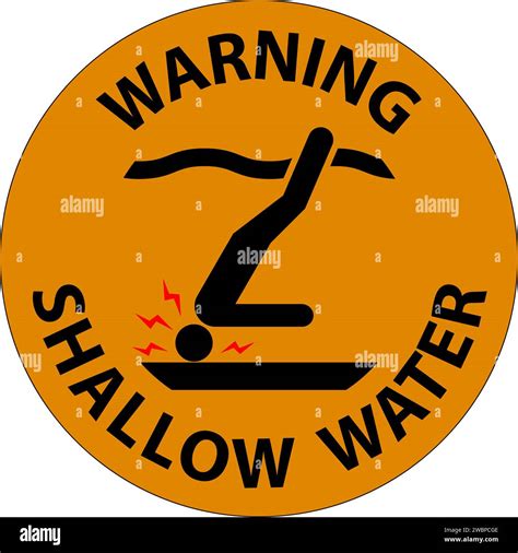 Water Safety Sign Warning - Shallow Water Stock Vector Image & Art - Alamy