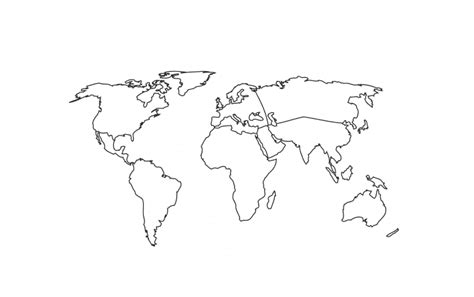 Mapa del mundo en blanco para colorear, imprimir e dibujar –ColoringOnly.Com