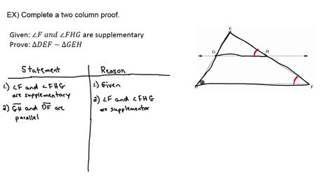 Similarity - Two Column Proof - Example - YouTube