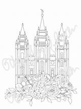Coloring Page LDS Temple  Etsy sketch template