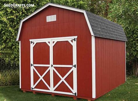 8x10 Gambrel Roof Storage Shed Plans Blueprints For Constructing ...