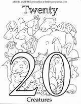Printable Number 20 Coloring Page sketch template