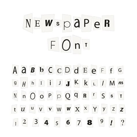 Newspaper alphabet stock illustration. Illustration of paper - 18636698