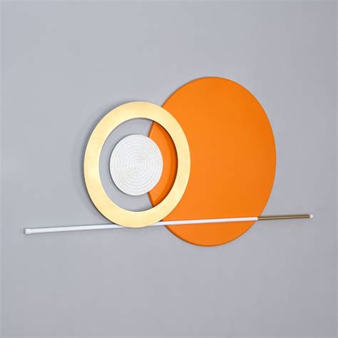 Watchful Eye (Orange/ Gold/ White) Wall Art | White Teak