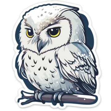 Harry Potter Snowy Owl Vinyl Sticker Clipart Vector, Snow Owl, Snow Owl Clipart, Cartoon Snow ...