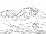 Mountains Coloring Page  Home sketch template