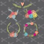 Floral Wreath SVG and DXF Cut Files