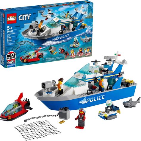 LEGO City Police Patrol Boat 60277 Building Kit; Cool Police Toy for Kids, New 2021 (276 Pieces ...