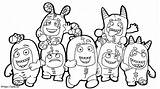 Happy Oddbods coloring page sketch template