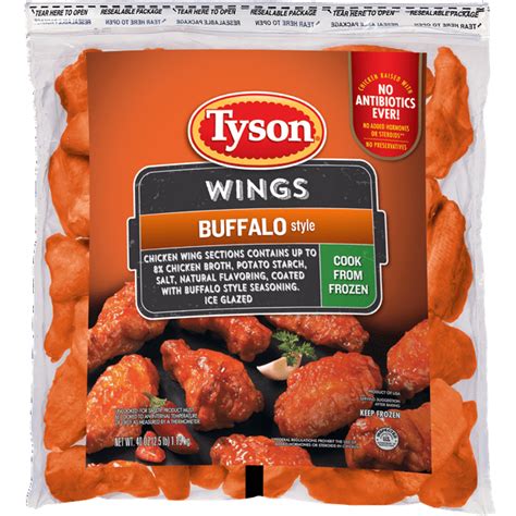 Tyson Uncooked Buffalo Style Chicken Wings, 2.5 lb (Frozen) - Walmart.com - Walmart.com