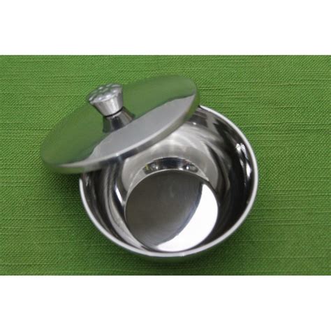 Stainless steel shaving bowl with lid